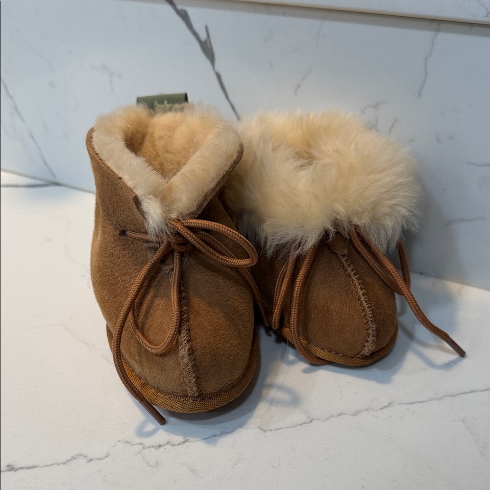 Cozy Tan Kids Moccasins